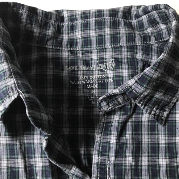 Save Khaki casual checkered buttondown - Picture 2 of 5